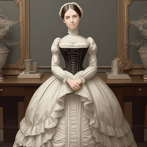 AI generated: Transport the viewer to the elegance of the mid-19th century with a meticulously designed fashion co...
