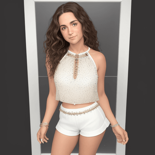 AI generated: A full body portrait of very beutyful a woman with wavy brunette hair, fair freckled skin, and a con...