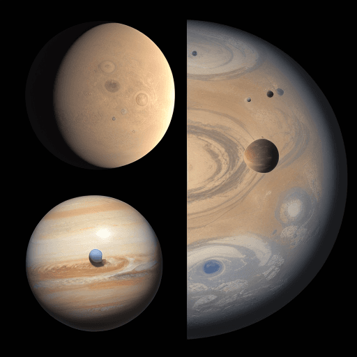AI generated: minimalistic, planets, three body problem positions of planets