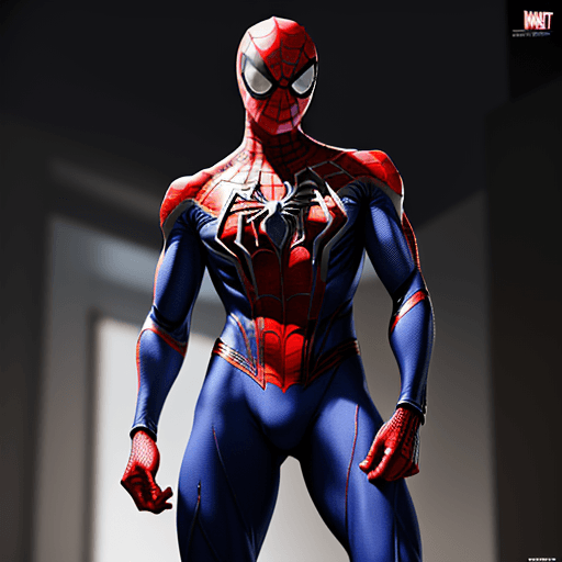 AI generated: Photo of a ultra realistic muscular cyber toy spiderman habillé en sari