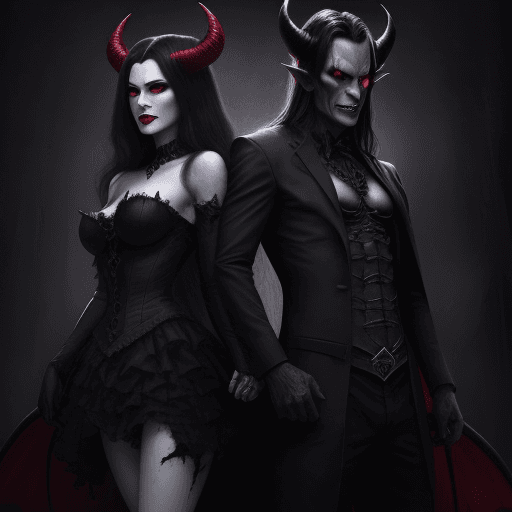 AI generated: Dark devil and evil woman