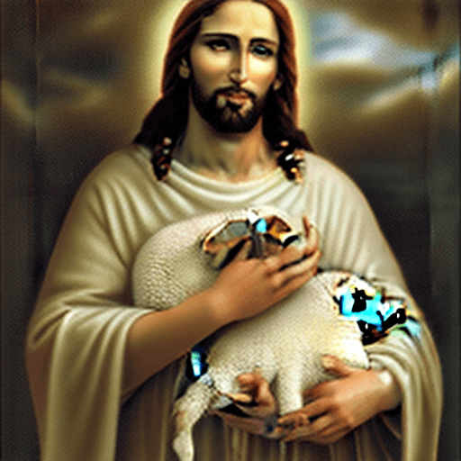 AI generated: Jesus Christ with lamb