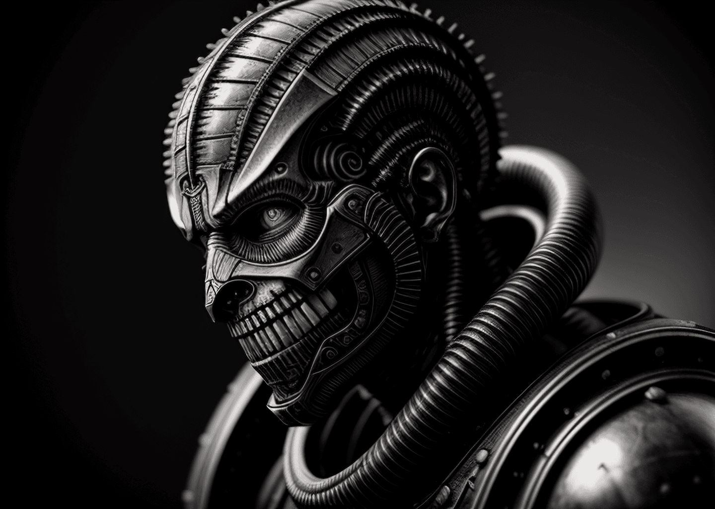 AI generated: hyper realistic of a zombie xenomorph warrior, character, wet plate collodion, sharp, high detail, M...