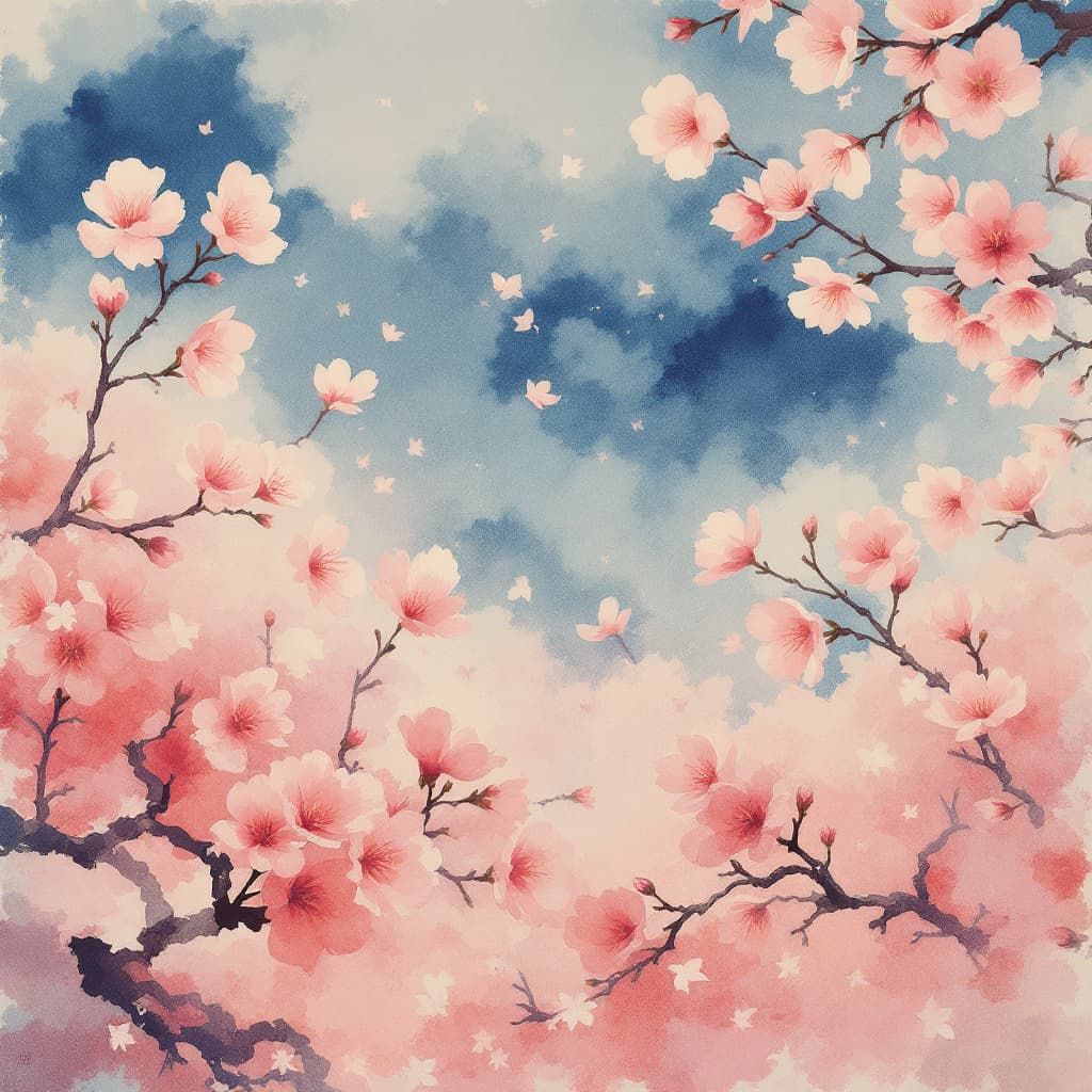 AI generated: movie poster of the 2025 movie ‘scent of cherry blossoms’, watercolor, no title.