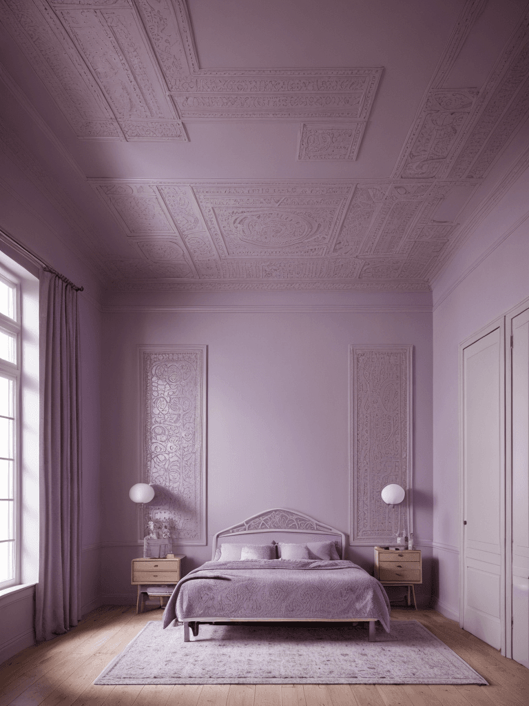 AI generated: High resolution photography interior design, badroom, modern furniture and decoration, high ceiling,...