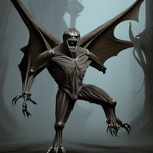 AI generated: The humanoid monsters are 8 feet tall.  Really muscular. they have no hair or feathers.  Their wings...