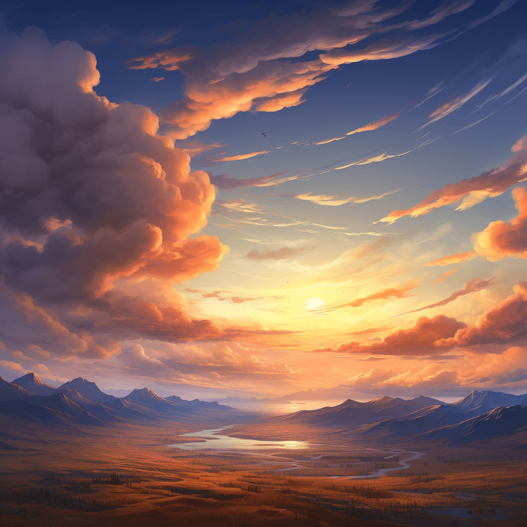 AI generated: A beautiful sky in watercolor style, 

golden hour, 

beautiful sky, 

8k, 

trending on art...