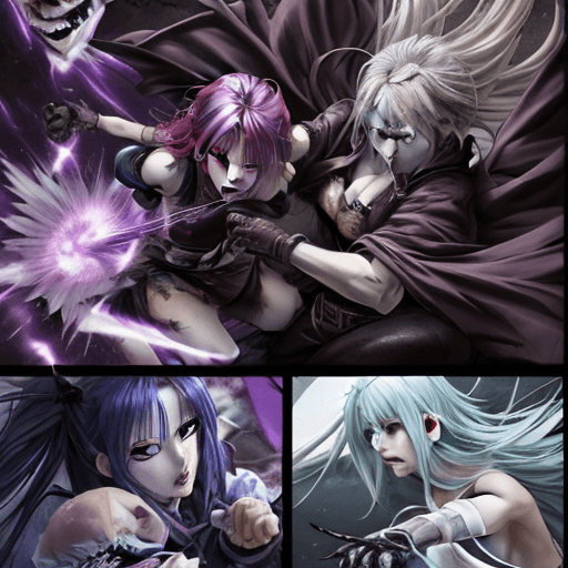 AI generated: Angels vs. Death fighting anime style


