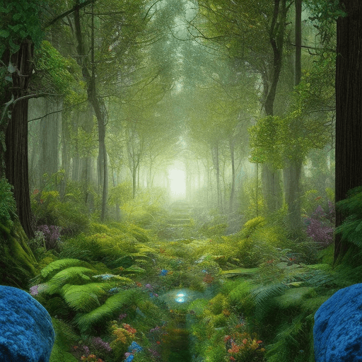 AI generated: A beautiful Forest mixed urban, with a two-point perspective
*very extreme long shot, pictures of be...