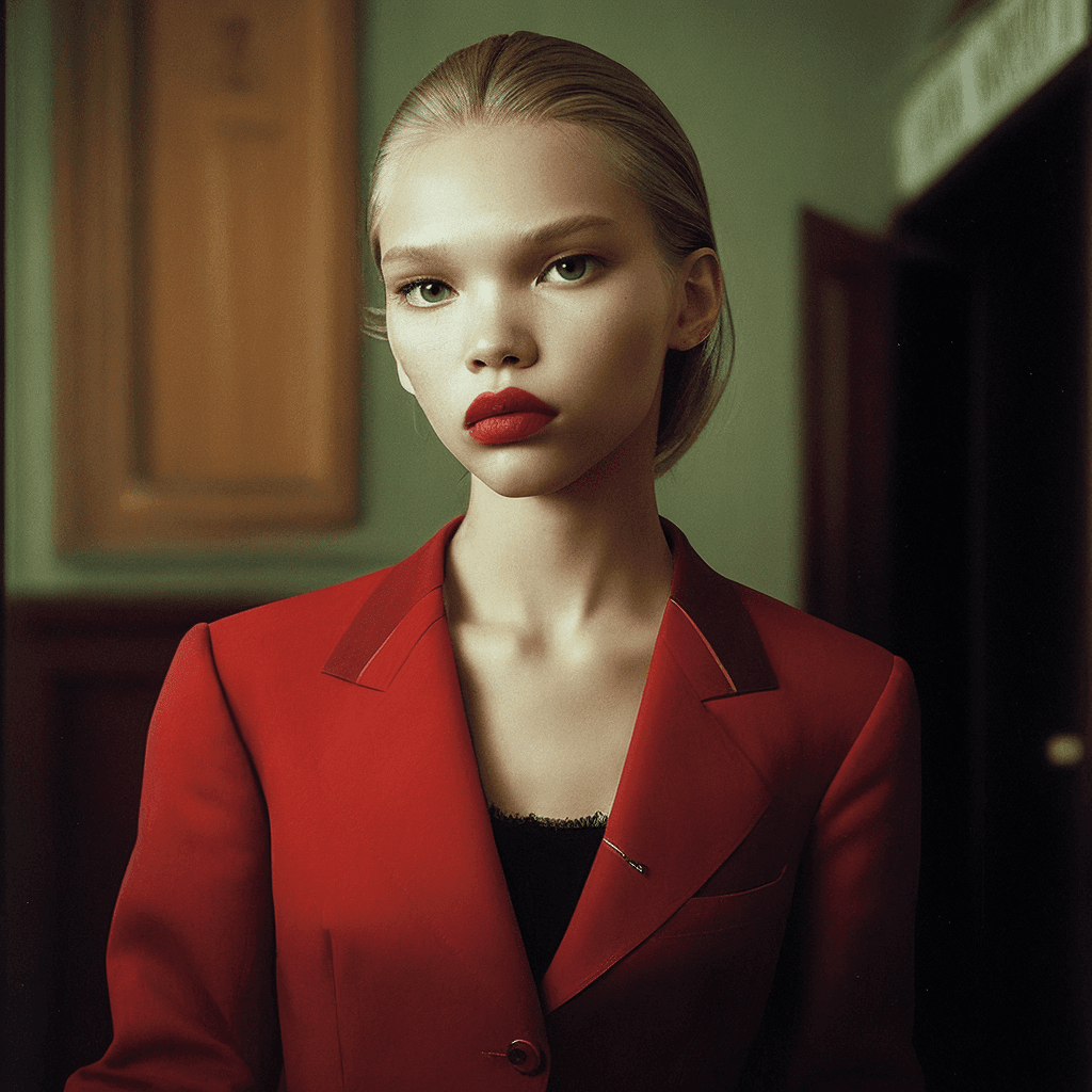 AI generated: a girl soviet union pioneer [Scarlet neck tie-scarf tied with a straight knot] young gorgeous sasha ...