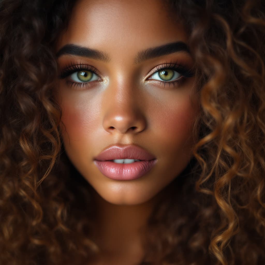AI generated: A close-up color portrait of a woman with curly hair, a character portrait, a portrait, by Mollie Fo...