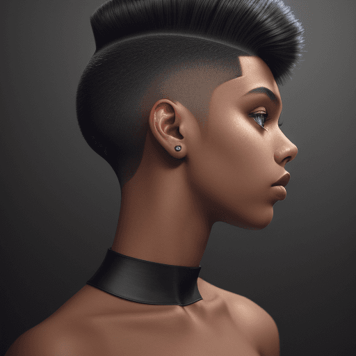 AI generated: a 20 yo woman, blog, (hi-top fade:1.3), dark theme, soothing tones, muted colors, high contrast, (na...