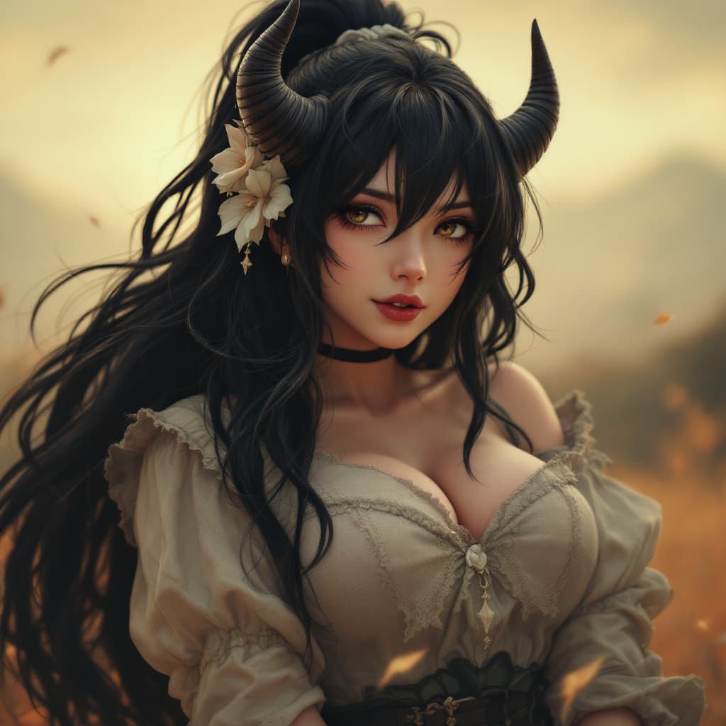 AI generated: Hot waifu, enormous bowbs, shy, warm shirt