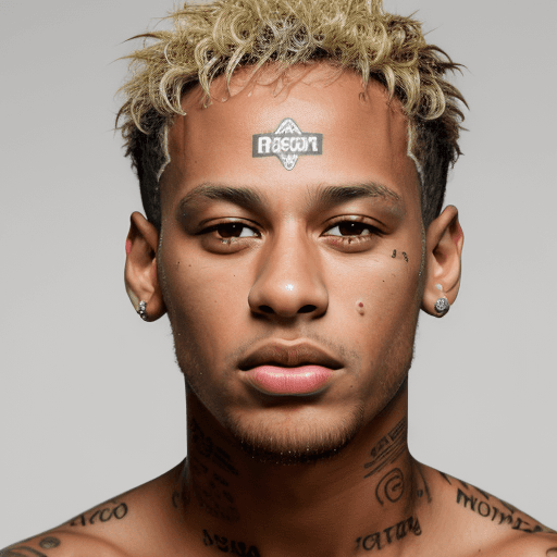AI generated: Raw photo of Neymar jr. ,front facing, extremely detailed skin, masterpiece.