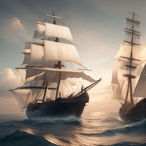 AI generated: Photo of a ultra realistic sailing ship, dramatic light, pale sunrise, cinematic lighting, battered,...