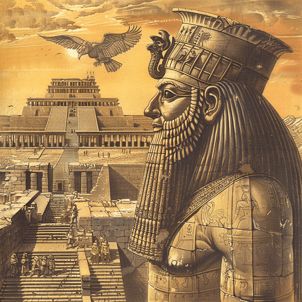 AI generated: an illustration of a 1600s babylonian anunaki