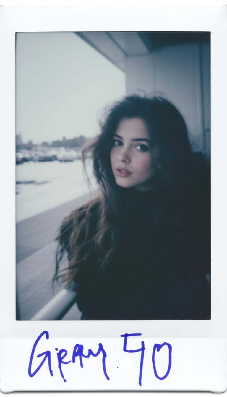 AI generated: girl, polaroid