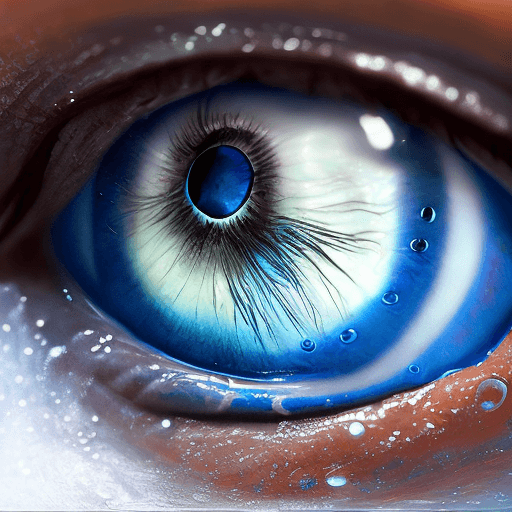 AI generated: an blue eye caught in a water drop, in the style of cryengine, pegi nicol macleod, realistic genre s...