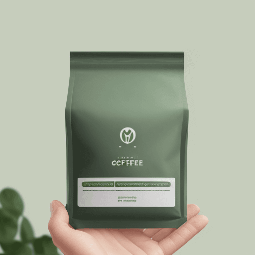 AI generated: Product Mockup of organic coffee packaging   in hands being held, inspired by Minimalism,

modern de...