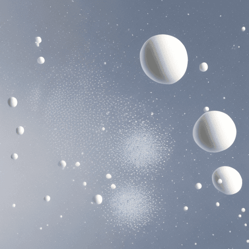 AI generated: 3d objects in white space with particles and sparcles