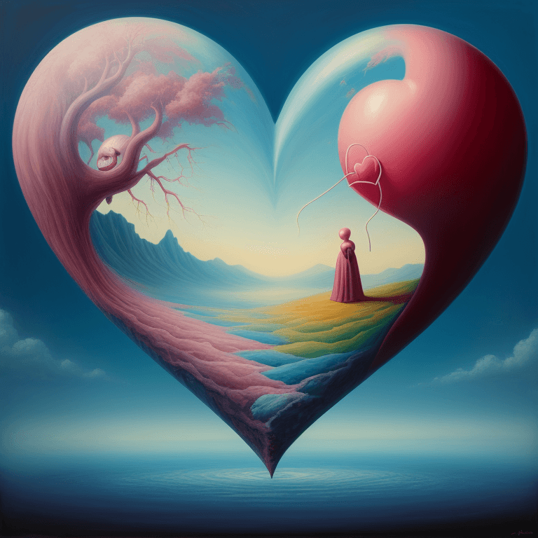 AI generated: painting, surreal art, heart