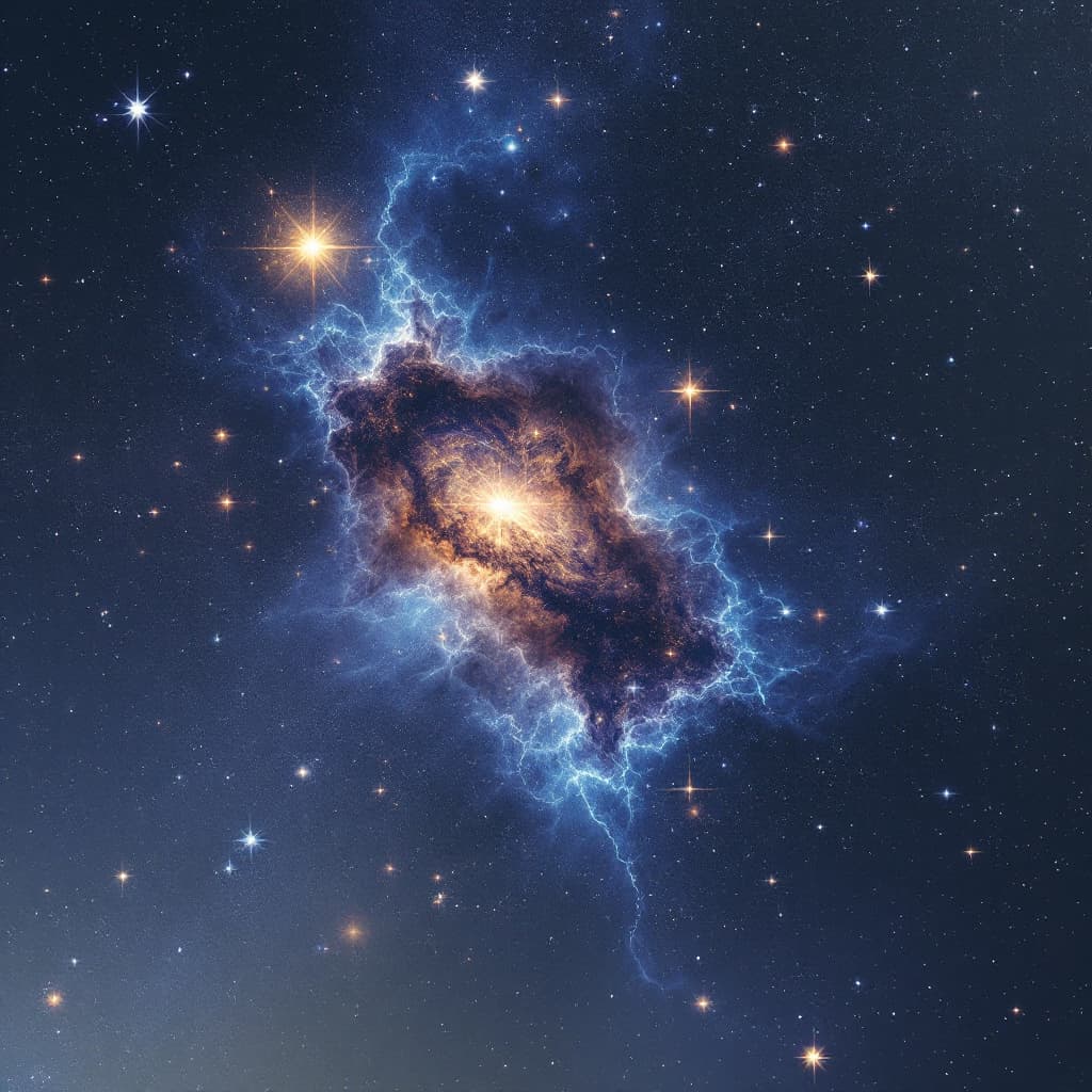 AI generated: Photo of a realistic "Orion" stellar where are shinning hearts instead of stars