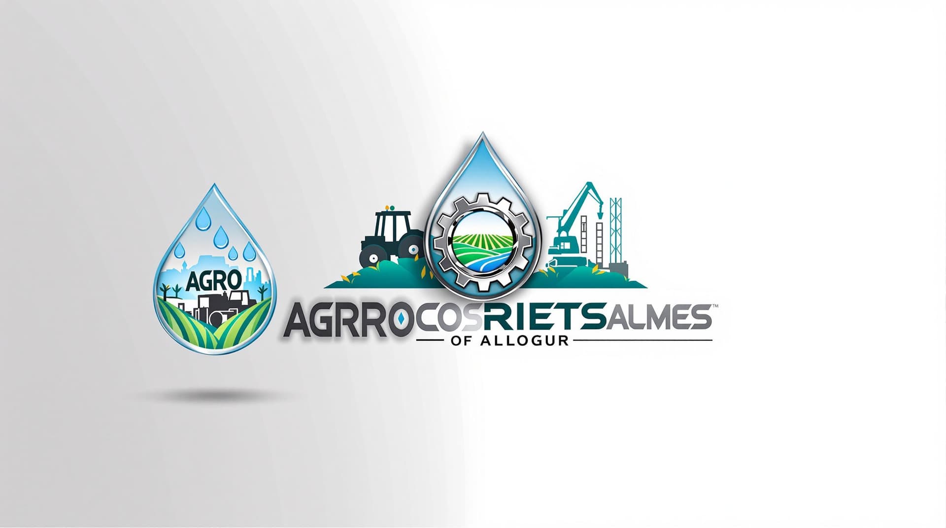 AI generated: Corporate logo design for an agroindustrial company called 'AGRO RIEGOS ALMES'. The logo integrates ...