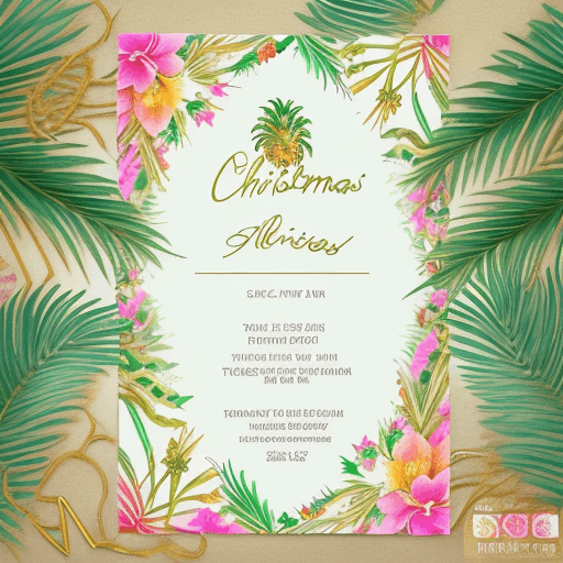 AI generated: Create a boho-chic and pretty watercolor floral arrangement for a Christmas invitation or greeting c...
