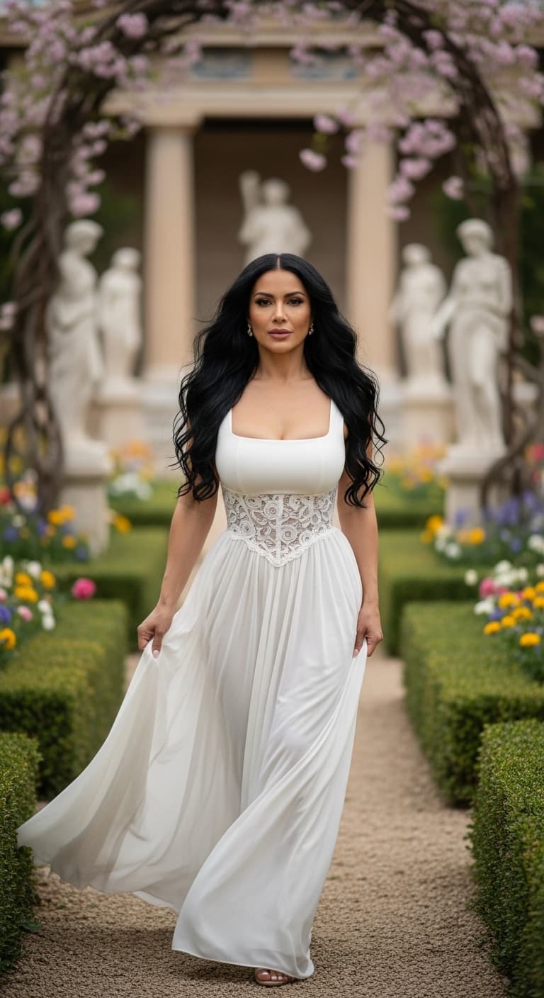 AI generated: Professional photo of a short stocky 40 year old Honduran, woman, 5ft tall, her body figure frame is...