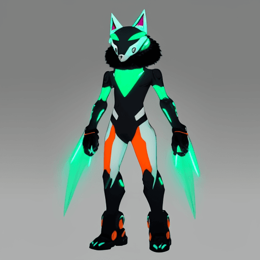 AI generated: Create an image of a Protogen character fursona. The Protogen has a technologically advanced machine...