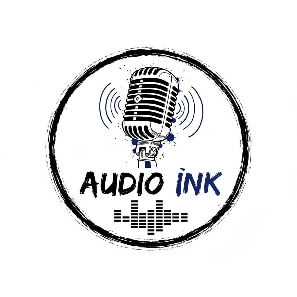 AI generated: microphone logo ink svg 2d