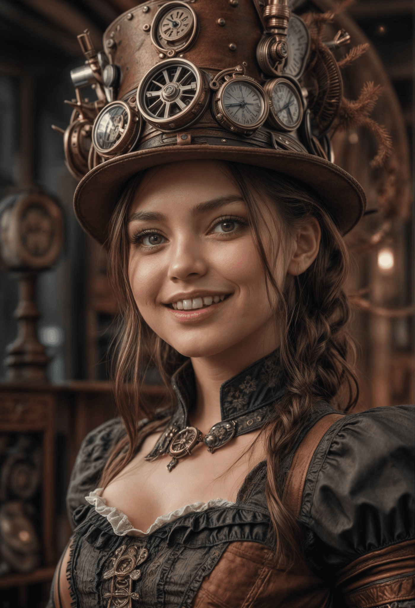 AI generated: ,Hot breathless beautiful steampunk princess, different cinematic scene by story, ultra high detaile...