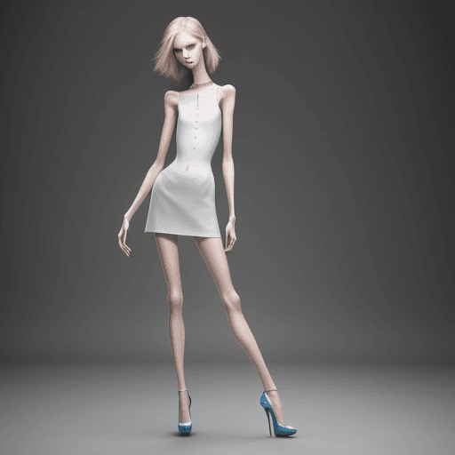 AI generated:  anorexic model with high heels