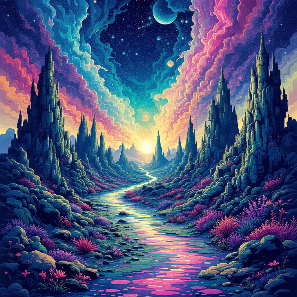 AI generated: acid trip, 
