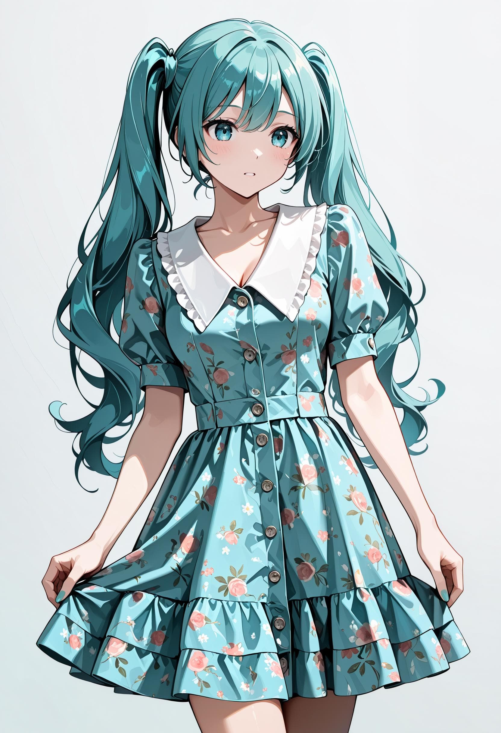 Lapel Floral Dress
