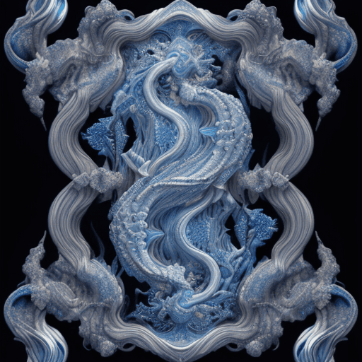 AI generated: Poseidon God of the Sea by Hokusai and James Gurney +  and vibrant Sapphire line work::2 Tarot Card:...