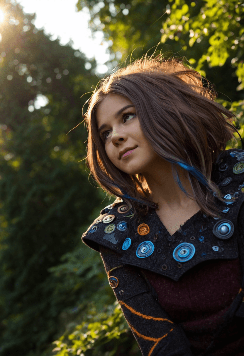 AI generated: Abstract style Create an original character with unique features like a one-of-a-kind hairstyle, a s...