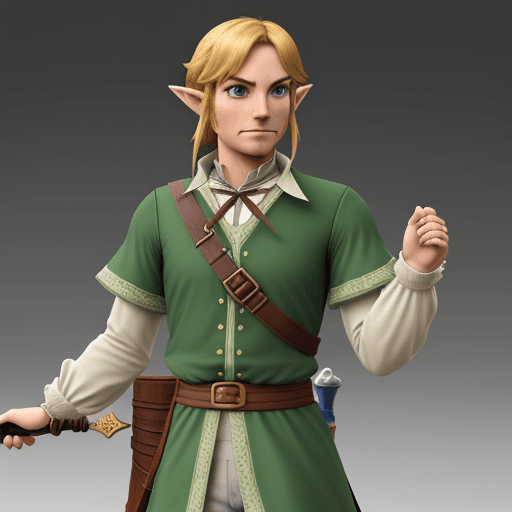 AI generated: Design a 19th-century-themed version of the Zelda character Link::2 with clothing from the 19th cent...