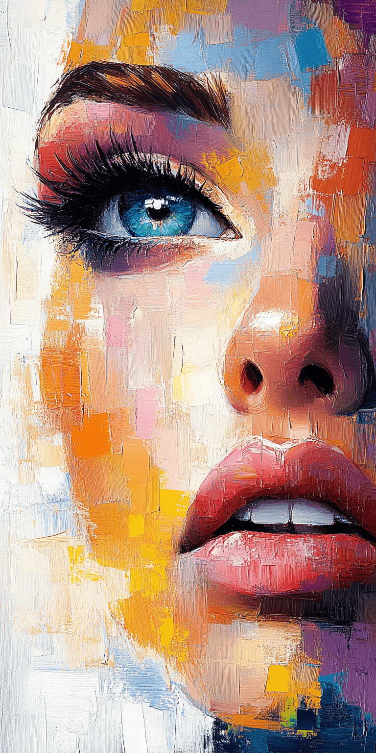 AI generated: woman, in the style of pop art, colorful realism, intense close-ups --chaos 75 --ar 1:2 --profile rs...