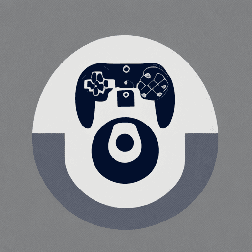 AI generated: game controller iconic logo vector, in the style of minimalist sculpture, dark gray and navy, precis...