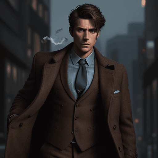 AI generated: male, hero, detective, mystic, full body portrait, detailed face, detailed eyes, real face, fitness ...