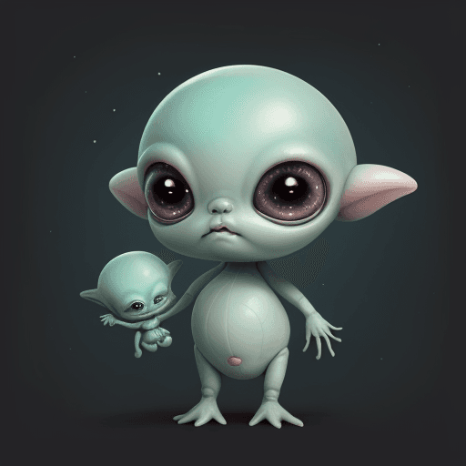 AI generated: Cute and adorable cartoon alien baby, fantasy, dreamlike, surrealism, super cute, trending on artsta...