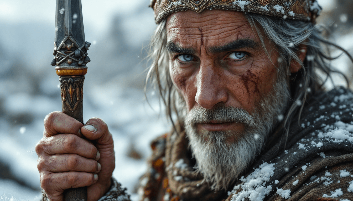 AI generated: hyper realistic . 2. Close-up of Parushat’s hands gripping a spear tightly, old scars visible on her...