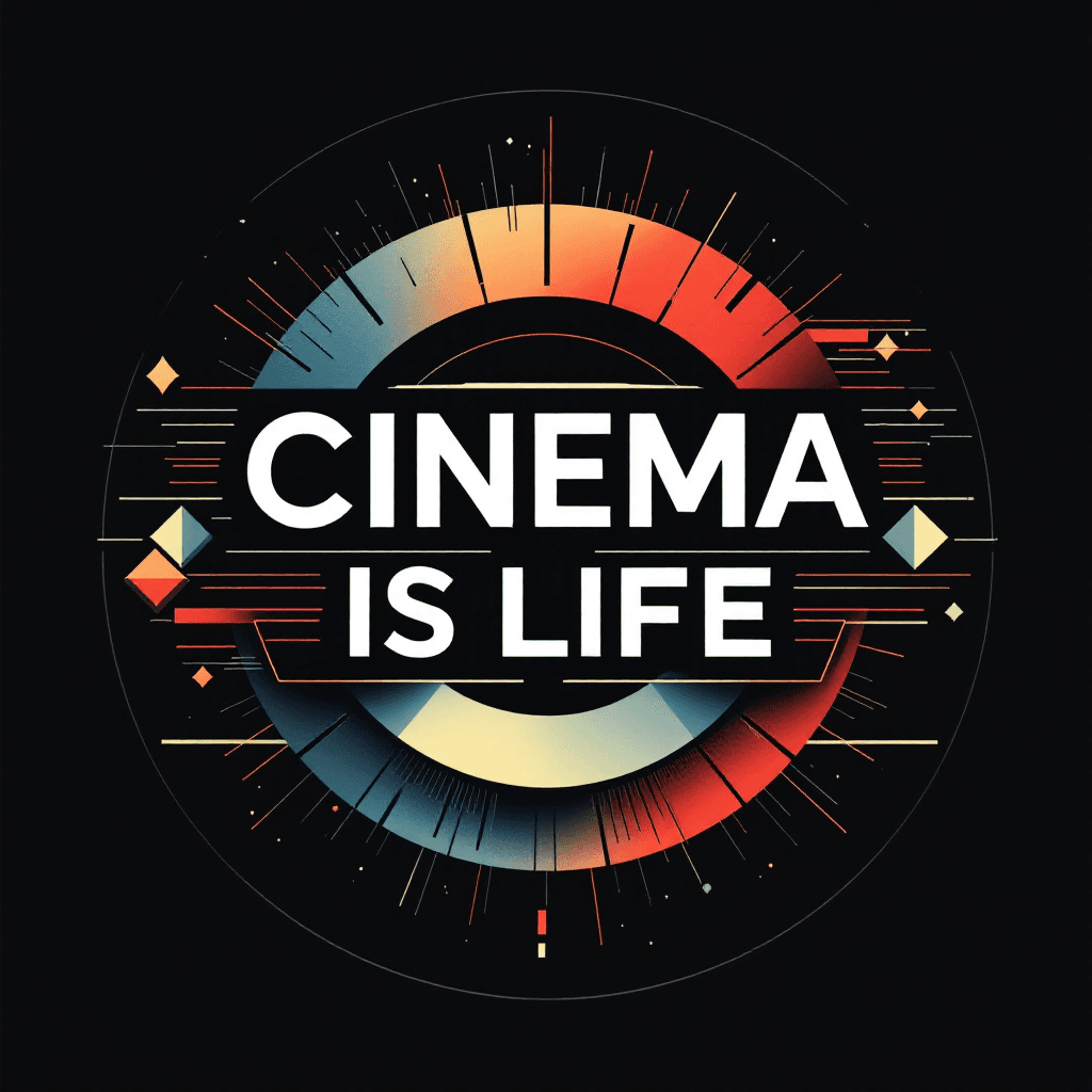 AI generated: Create a high-quality vector-style graphic with the phrase "Cinema Is Life" in a sleek, modern, and ...