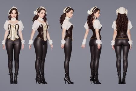 Charturn multi view turnaround model sheet character design