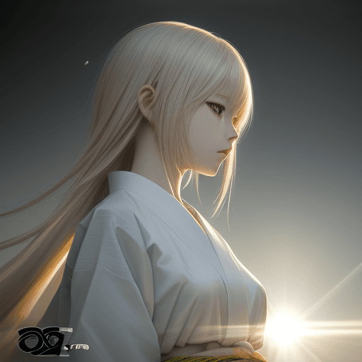 AI generated: girl in light clothing, oyari ashito style, manga graphics, anime, drawing, light exposure, highest ...