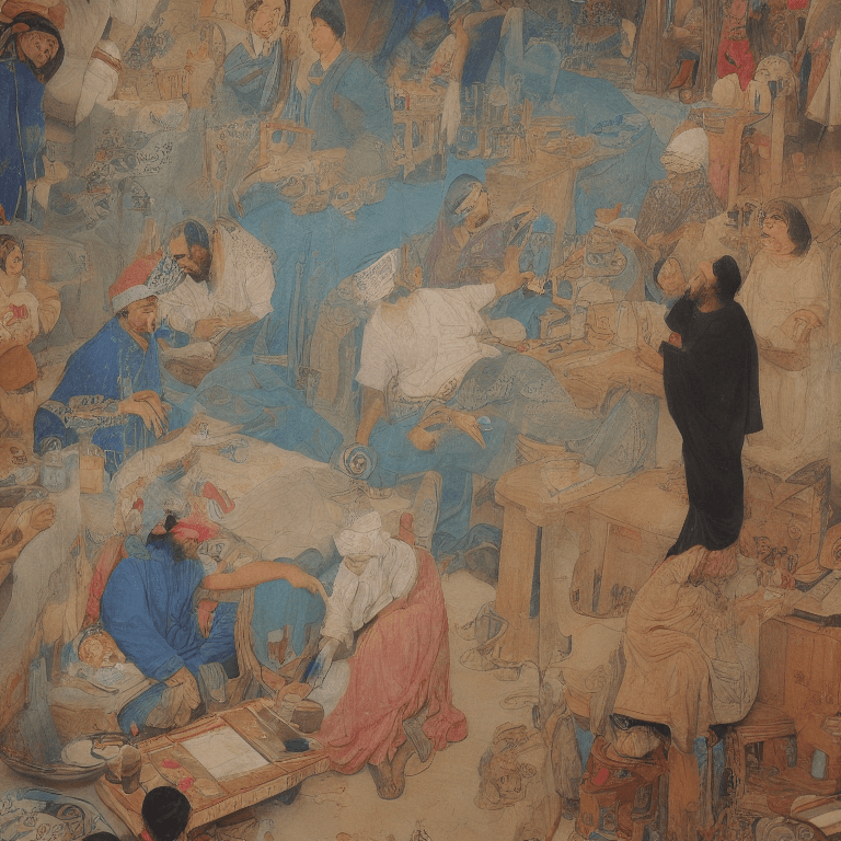 AI generated: Full view of a man creating murals on a drawing board with the theme of children , beautiful murals,...