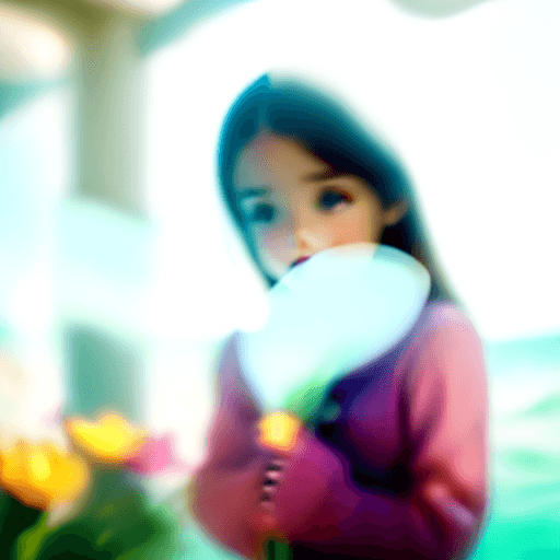 AI generated: girl ocean daylight indirect lighting 
AD magazine romantic girl flowers and childreen girl 