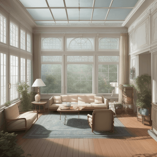 AI generated: High resolution photography interior design, dreamy sunken living room conversation pit, wooden floo...