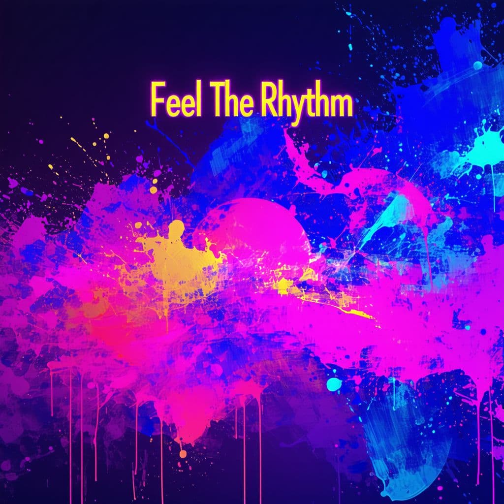AI generated: An explosion of vibrant neon colors and abstract shapes in a chaotic dance of light and motion. Swir...